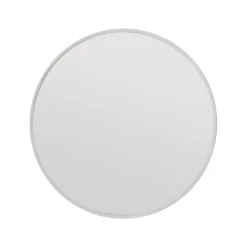 Miroir Euterpe, Verre miroité, Objet d'ameublement mural, Décoration avec miroir, 60x2h60 cm, Blanc