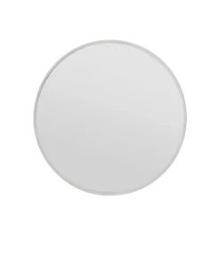 Miroir Euterpe, Verre miroité, Objet d'ameublement mural, Décoration avec miroir, 60x2h60 cm, Blanc