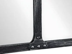 Miroir fenêtre industriel en métal - L. 140 x H. 75 cm - Noir - MAASTRICHT