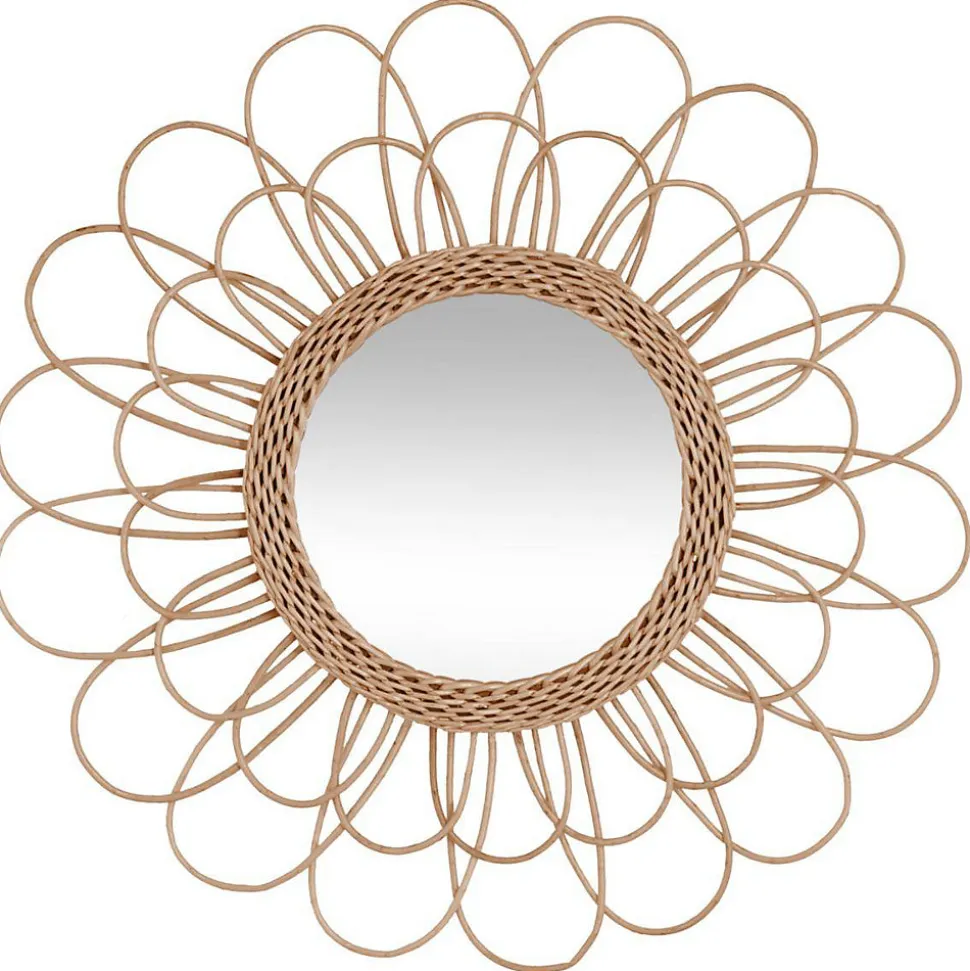 Miroir Fleur - rotin D56 cm - Atmosphera