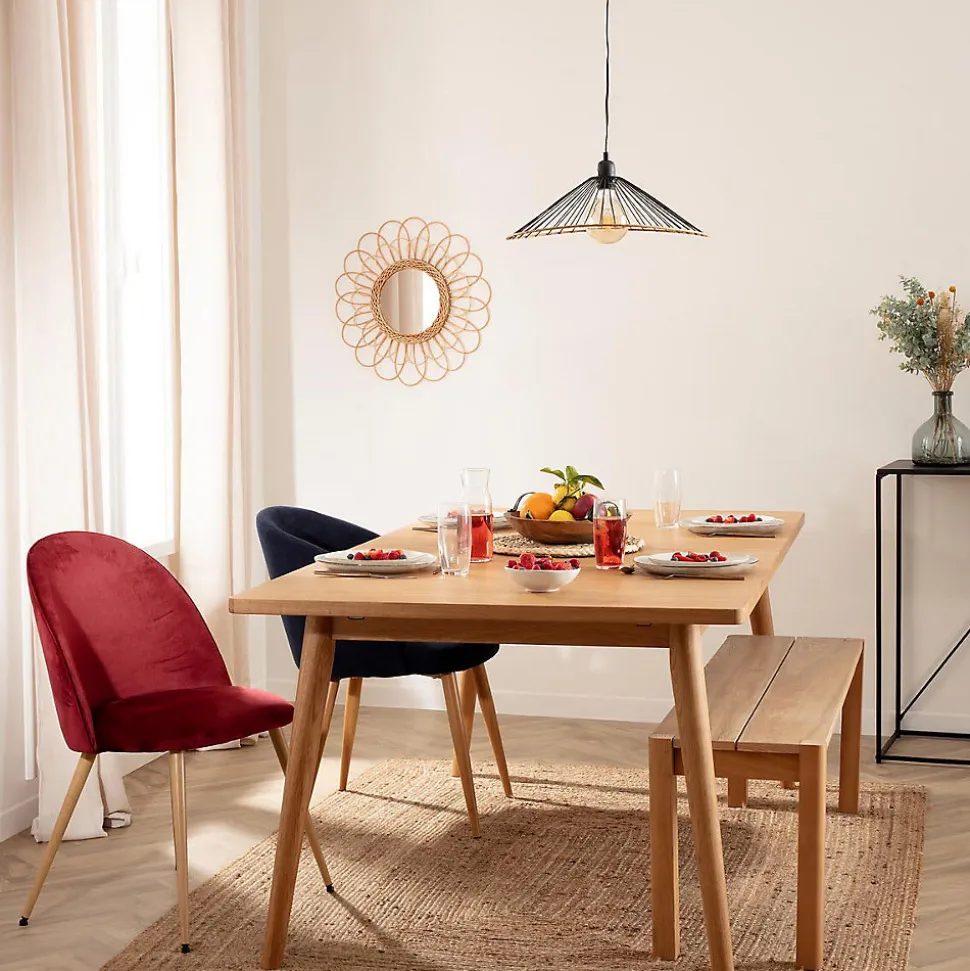 Miroir Fleur - rotin D56 cm - Atmosphera