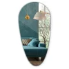 Miroir Goutte Asymétrique Tulup 50 x 100 cm Mural Sans Cadre Style Naturel et Minimaliste pour Intérieur Moderne