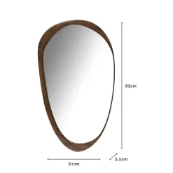 Miroir irrégulier en bois de manguier marron 51x3.5x83 cm