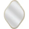 Miroir losange contour bois 44x60 cm - Marron