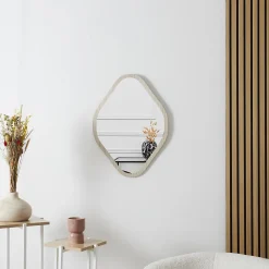 Miroir losange contour bois 44x60 cm - Marron