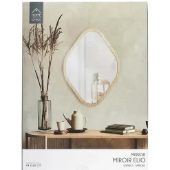 Miroir losange contour bois 44x60 cm - Marron