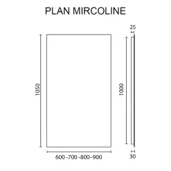 Miroir MIRCOLINE - 60x105cm - Sans applique