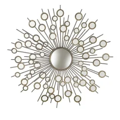 Miroir multifacette métal doré 114cm