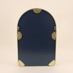 Miroir mural arche avec étagère doré 50x33cm