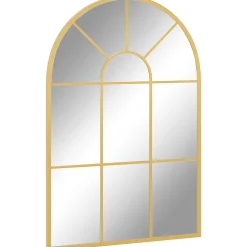 Miroir mural aspect verrière style classique chic - dim. 60L x 90H cm - métal doré verre 3 mm