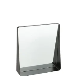 Miroir mural carré en métal noir 38x9x41cm