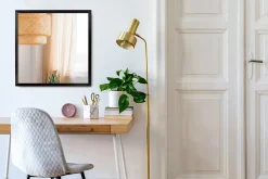 Miroir mural en bois MDF noir 70x50 cm pour salon