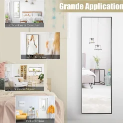 Miroir Mural Haute Définition avec Membrane Antidéflagrante Miroir Pleine Longueur Suspendu