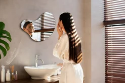 Miroir Mural Irrégulier Wallfluent 68 x 67cm Miroir Asymétrique Design Pour Salon Ou Salle De Bain