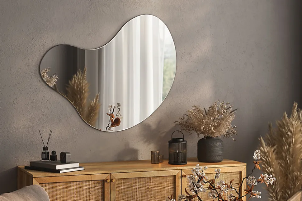 Miroir Mural Irrégulier Wallfluent 77 x 77 cm Miroir Décoratif Moderne Et Original