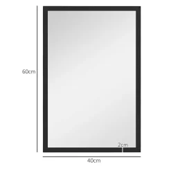 Miroir mural rectangulaire dim. 40L x 60H cm cadre bois noir