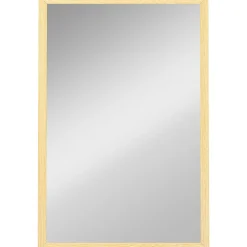 Miroir mural rectangulaire dim. 40L x 60H cm cadre effet bois naturel
