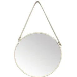 Miroir mural rond Ø32 cm métal blanc