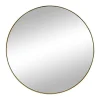 Miroir mural rond en métal - D.80 cm - Doré - JAFFREL