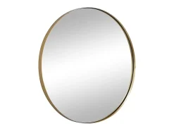 Miroir mural rond en métal - D.80 cm - Doré - JAFFREL