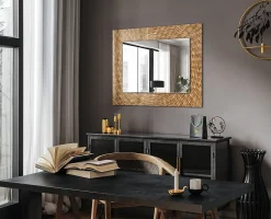 Miroir Mural Tulup 80x60 cm Acacia Grand Miroir Pour Chambre