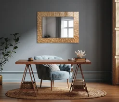 Miroir Mural Tulup 80x60 cm Acacia Grand Miroir Pour Chambre