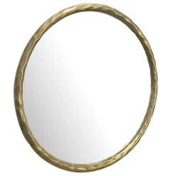 Miroir Murale Métal 60 cm Miroir Mur Couloir Grand Doré Rond Cadre FineBuy