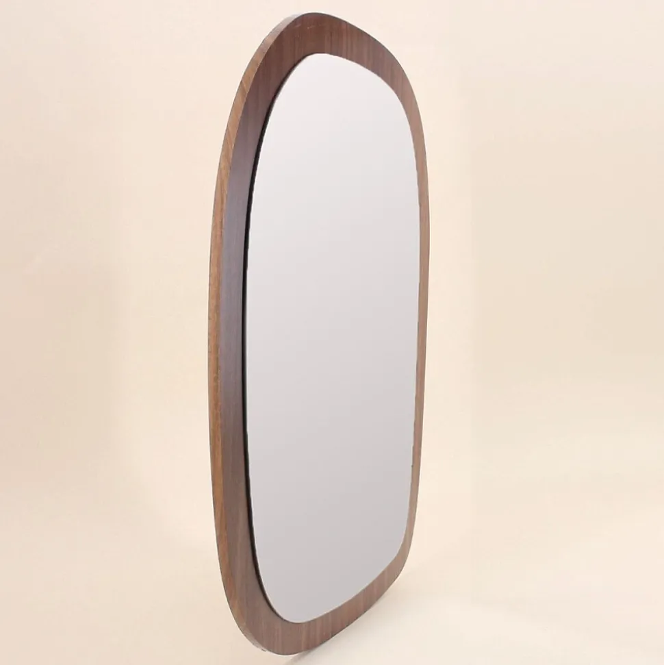 Miroir organique contour bois 45x65cm