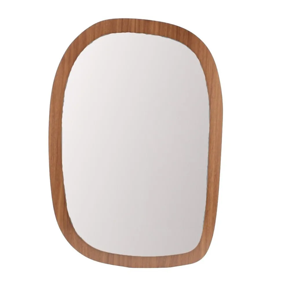 Miroir organique contour bois 45x65cm
