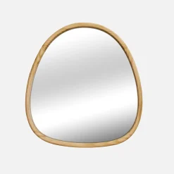 Miroir organique en bois de sapin 75cm couleur naturelle CHARLIE L 75 x l 70 x E 3cm