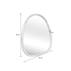 Miroir organique en bois de sapin 75cm couleur naturelle CHARLIE L 75 x l 70 x E 3cm
