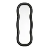 Miroir organique en bois de paulownia - L. 60 x H. 160 cm - Noir - TAYLI