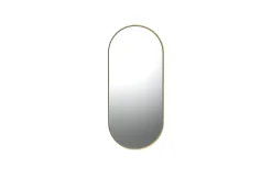 Miroir ovale avec cadre en métal doré H.80 x l.40 cm, Ornami Elvie