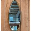 Miroir ovale en aluminium doré 47x4x119cm