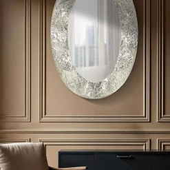 Miroir ovale en métal Argelux 87.5x6.5x128 cm
