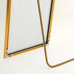 Miroir Pleine Longueur, 140 X 40 Cm, Haute Définition, Avec Support, Convient Pour Le Salon, Dorée