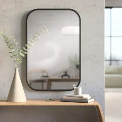 Miroir rectangulaire rebord caoutchouc 61x91 cm Hub