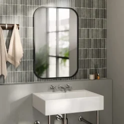 Miroir rectangulaire rebord caoutchouc 61x91 cm Hub