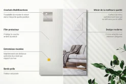 Miroir Rectangulaire Wallfluent 70 x 50 cm Miroir Décoratif Sans Cadre Pour Intérieur