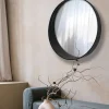 Miroir rond aspect bois noir Ø80cm Ariane