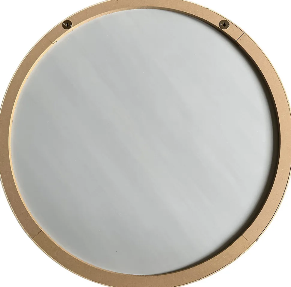 Miroir rond aspect bois noir Ø80cm Ariane