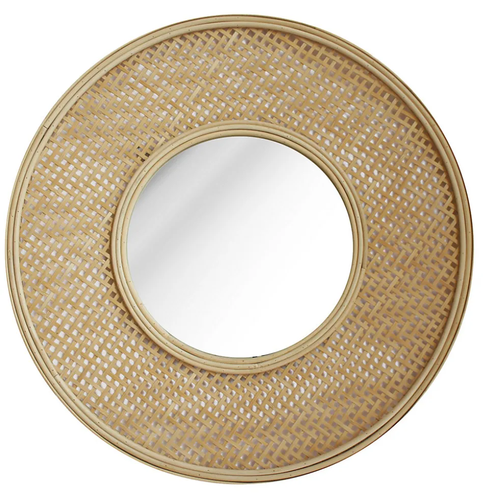 Miroir rond Canne en bambou Ø50 cm Deco & Co