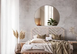 Miroir Rond Coupé Wallfluent 63 x 70 cm Miroir Pour Dressing Minimaliste