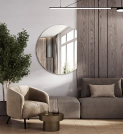 Miroir Rond Coupé Wallfluent 63 x 70 cm Miroir Pour Dressing Minimaliste