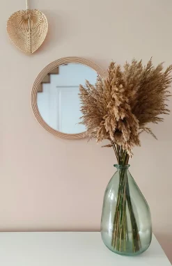 Miroir rond en rotin beige Ø40cm Ornami Promo
