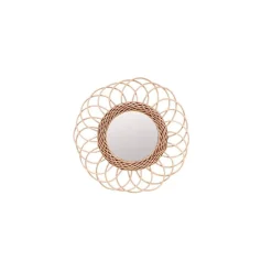 Miroir rond en rotin 30cm, Mahé