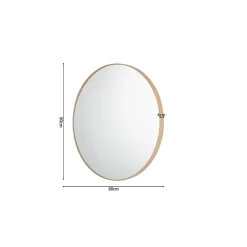 Miroir rond RIO 80 cm Finition chene vieilli MDF décor bois Design naturel et tendance
