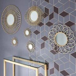 Miroir Rosace en rotin - Diam 56 cm