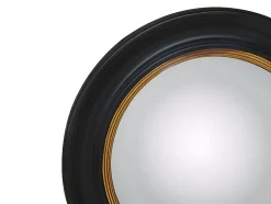 Miroir sorcière en bois de paulownia - D. 66 cm - Noir et doré effet laiton - FRANKLIN