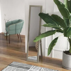 Miroir sur pied et mural rectangulaire dim. 37L x 40l x 157H cm aspect bois gris
